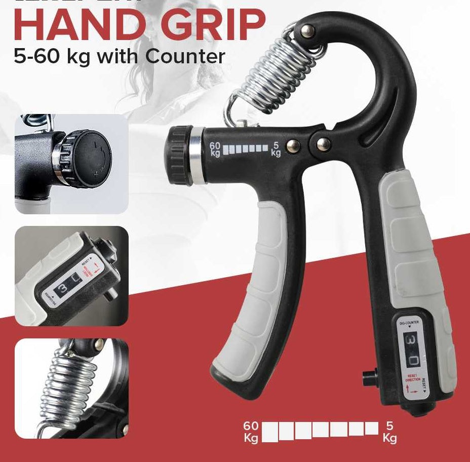 HAND GRIP TRACKER — Grip is your health. Adjustable Smart Hand Gripper with Counter (5–60kg)