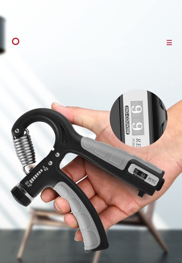 HAND GRIP TRACKER — Grip is your health. Adjustable Smart Hand Gripper with Counter (5–60kg)